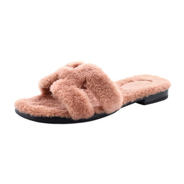Hermes Women's Oran Sandals Shearling