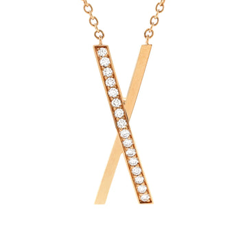 Tiffany & Co. Atlas X Pendant Necklace 18K Rose Gold with Diamonds