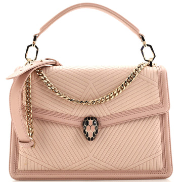 Bvlgari Serpenti Diamond Blast Shoulder Bag Quilted Leather Medium