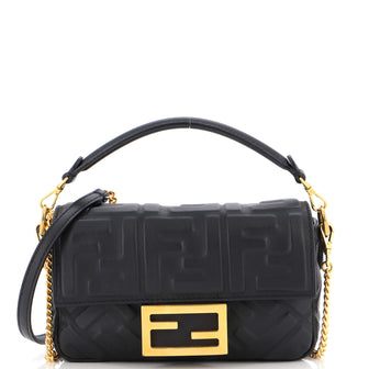 Fendi Baguette NM Bag Zucca Embossed Leather Mini
