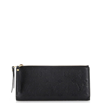 LOUIS VUITTON Adele Monogram Empreinte Leather Wallet Black