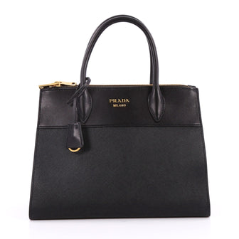 Prada Paradigme Handbag Saffiano Leather Medium Black 2211301