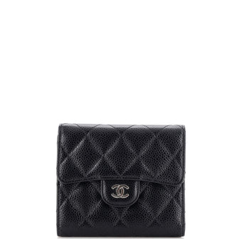 Chanel CC Compact Classic Flap Wallet Quilted Caviar
