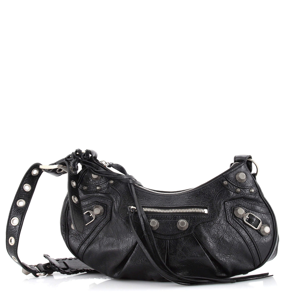 Balenciaga Le Cagole Giant Studs Shoulder Bag Leather Small Black