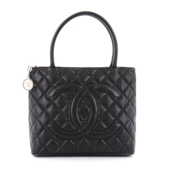 Chanel Medallion Tote Quilted Caviar Black 2211402