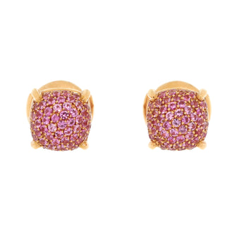Tiffany & Co. Paloma Picasso Sugar Stacks Stud Earrings 18K Rose Gold with Pink Sapphires