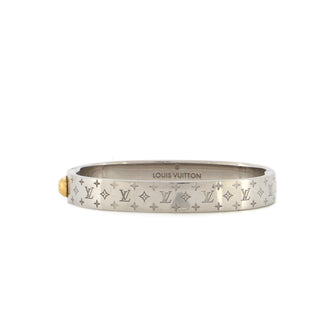 Louis Vuitton Nanogram Cuff Bracelet Metal Silver 2211971