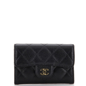 Chanel Classic Flap Card Case Quilted Caviar