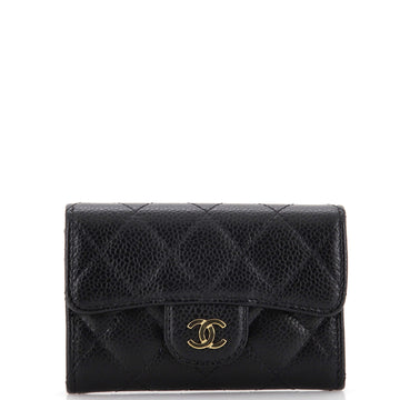 Chanel Classic Flap Card Case Quilted Caviar