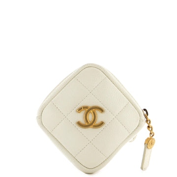 Chanel Diamond Arm Coin Purse Quilted Caviar