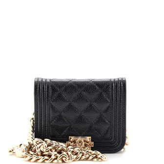 Chanel Boy Flap Chain Belt Bag Quilted Caviar