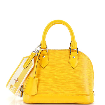 Louis Vuitton Alma Handbag Epi Leather with Logo Jacquard Strap BB