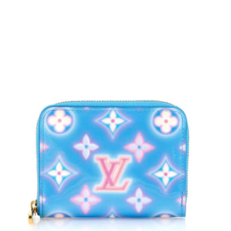 Louis Vuitton Zippy Coin Purse Valentine Neon Monogram Vernis Blue