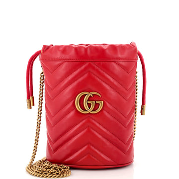 Gucci GG Marmont Bucket Bag Matelasse Leather Mini