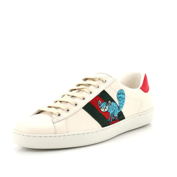 Gucci Freya Hartas Ace Sneakers Embroidered Leather