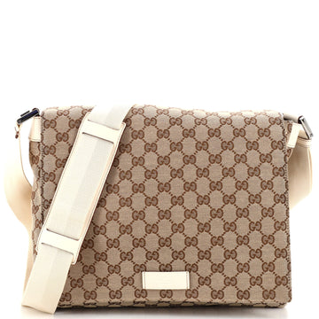 Gucci Flap Messenger Bag GG Canvas Medium