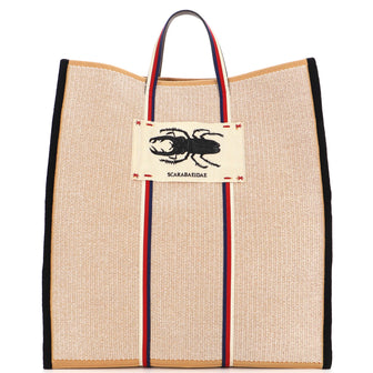 Gucci Poppy Tote Embroidered Canvas Tall