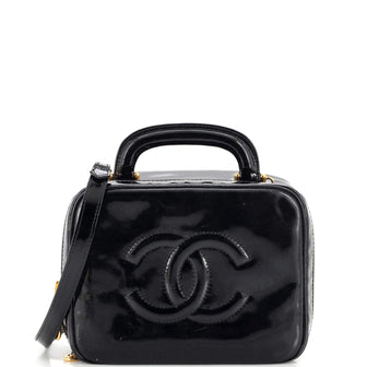 Chanel Vintage Timeless Zip Around Vanity Case Patent Mini