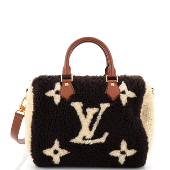 Louis Vuitton Speedy Bandouliere Bag Monogram Giant Teddy Fleece 25