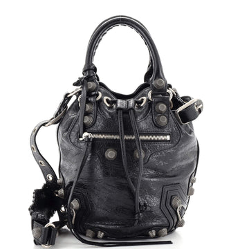 Balenciaga Le Cagole Giant Studs Bucket Bag Leather Small