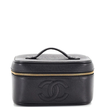 Chanel Vintage Timeless Cosmetic Case Caviar Medium