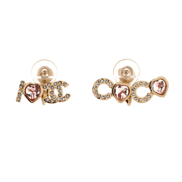 Chanel Coco Heart Clip-On Earrings Metal with Crystals