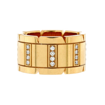 Cartier Tank Francaise Ring 18K Yellow Gold with Diamonds Wide