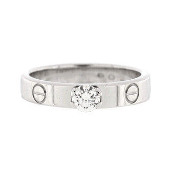 Cartier LOVE Solitaire Ring 18K White Gold with RBC Diamond F/IF 0.23CT