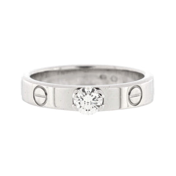 Cartier LOVE Solitaire Ring 18K White Gold with RBC Diamond F/IF 0.23CT