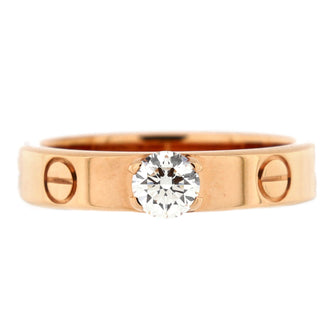 Cartier LOVE Solitaire Ring 18K Rose Gold with RBC Diamond D/VVS2 0.25CT