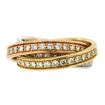 Cartier Trinity Ring 18K Tricolor Gold with Diamonds