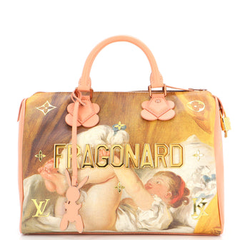 Speedy Handbag Limited Edition Jeff Koons Fragonard Print Canvas 30