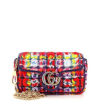 Gucci GG Marmont Flap Bag Tweed Super Mini