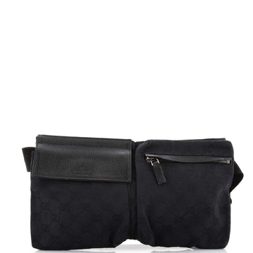 Gucci Vintage Double Belt Bag GG Canvas