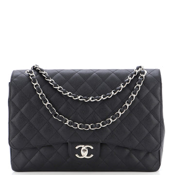 Chanel Classic Double Flap Bag Quilted Caviar Maxi