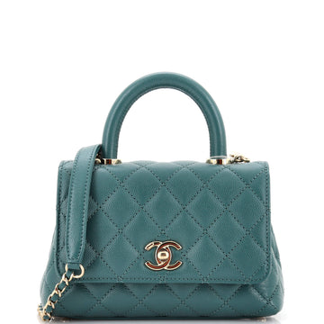 Chanel Coco Top Handle Bag Quilted Caviar Extra Mini