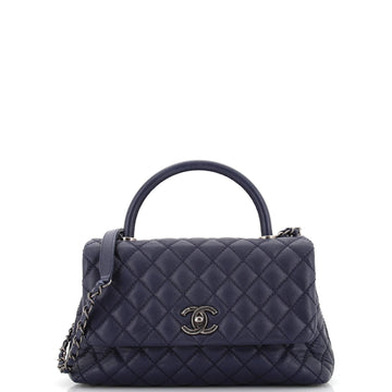 Chanel Coco Top Handle Bag Quilted Caviar Small