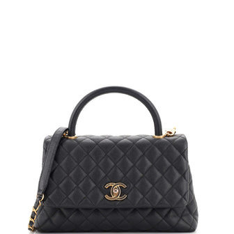Chanel Coco Top Handle Bag Quilted Caviar Small