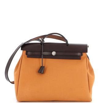 Hermes Herbag Zip Leather and Toile 39