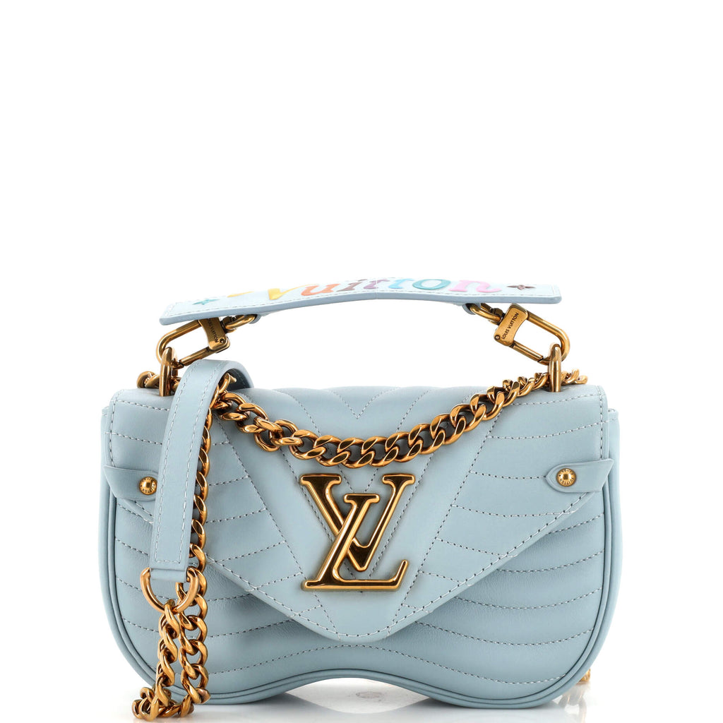 Louis Vuitton New Wave Chain Bag Quilted Leather PM Blue 487542