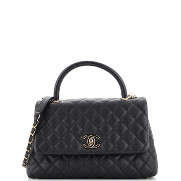 Chanel Coco Top Handle Bag Quilted Caviar Small