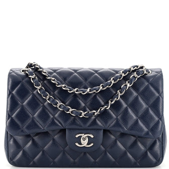 Chanel Classic Double Flap Bag Quilted Caviar Jumbo