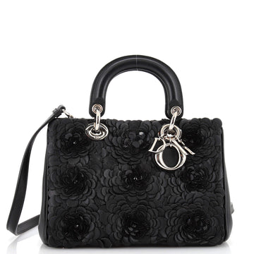 Christian Dior Lady Dior Bag Flower Embellished Leather Medium