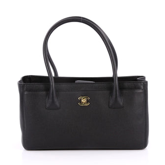 Chanel Cerf Executive Tote Leather Small Black