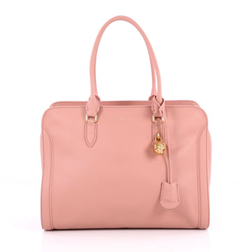 Alexander McQueen Padlock Zip Around Tote Leather Medium Pink