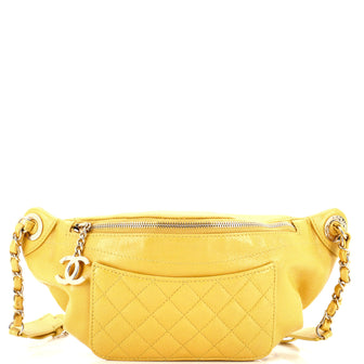 Chanel Bi Classic Waist Bag Quilted Crumpled Calfskin