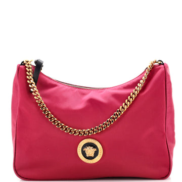 Versace Medusa Convertible Zip Satchel (Outlet) Nylon Medium
