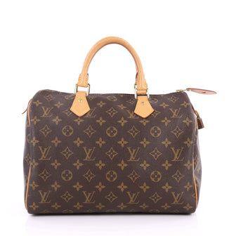 Louis Vuitton Speedy Handbag Monogram Canvas 30 Brown 2214401