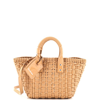 Balenciaga Bistro Panier Bag Woven Faux Leather Small