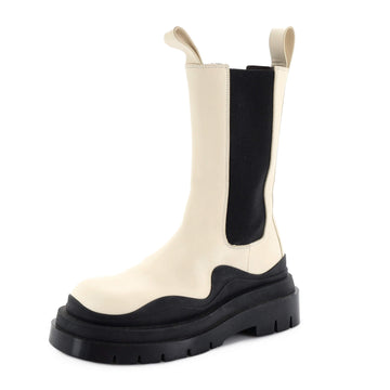 Bottega Veneta Women's Tire Chelsea Boots Leather and Rubber